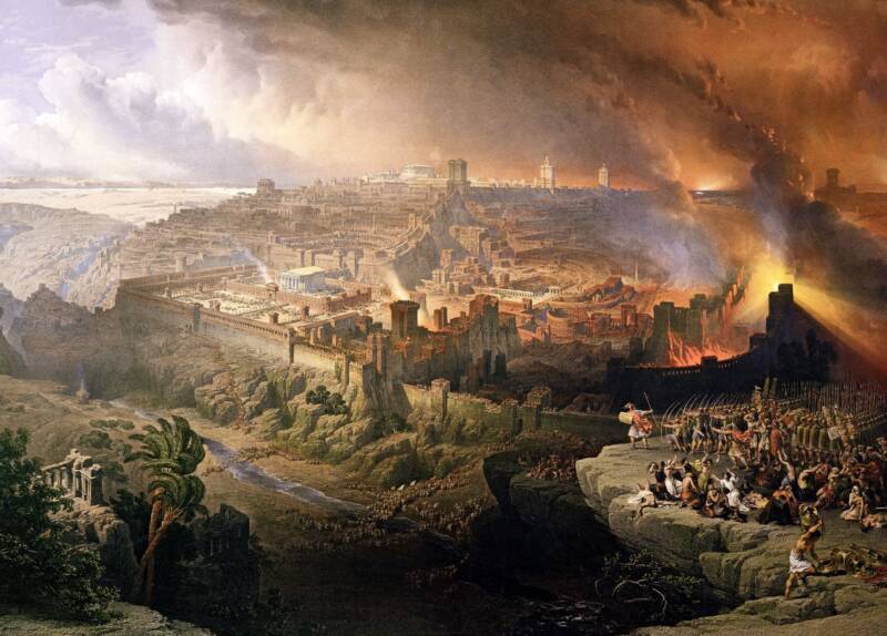 jersualem yerushalayim destruction old city painting seige art