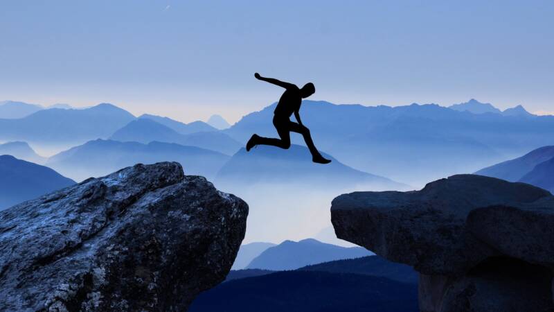 cliff LEAP faith overcome obstacles endeavour resilience effort trying abraham risk challenge mountains