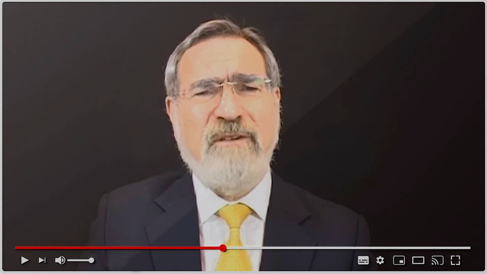 Rabbi Sacks video player youtube screen 5771