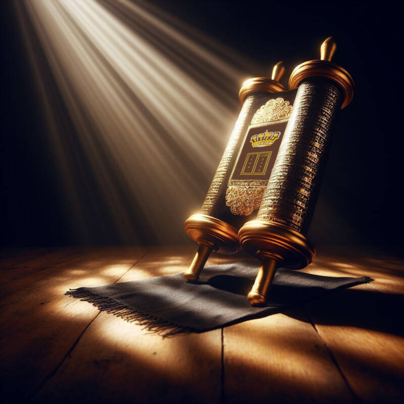 TORAH SCROLL HIDDEN WITH SUNLIGHT SHINING ON IT 1