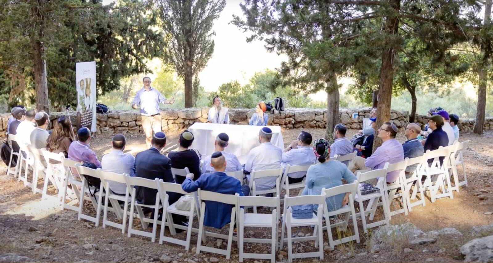 jonny lipczer introducing training outdoors panel yafit clymer first cohort sacks scholars on 2023 summer training retreat in israel