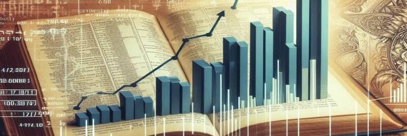 profits and prophets through bar chart financial increase and book of prophetic insights wide