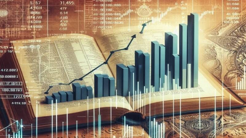 profits and prophets through bar chart financial increase and book of prophetic insights wide
