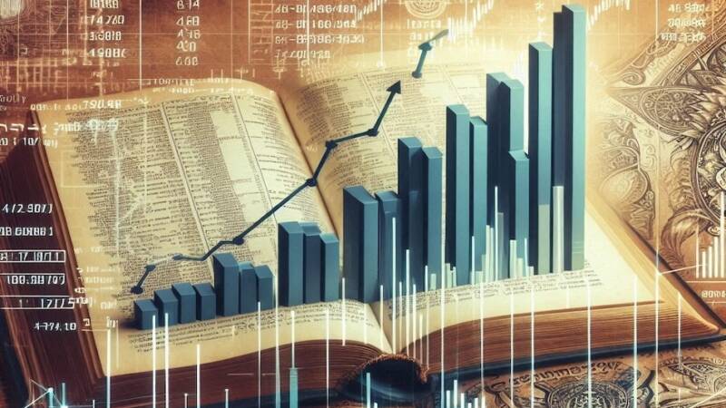 profits and prophets through bar chart financial increase and book of prophetic insights
