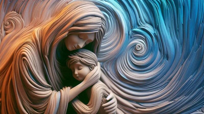 mother comforting child parenting with love 1