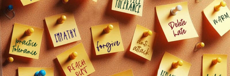 sticky notes against hate resolutions anti hatred post its cork message board