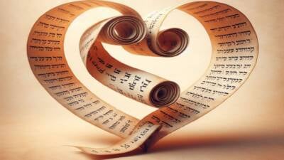 torah scroll eternal unfurling ribbon heart book law text parchment love 2048x1602 1