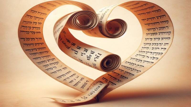 torah scroll eternal unfurling ribbon heart book law text parchment love 2048x1602 1