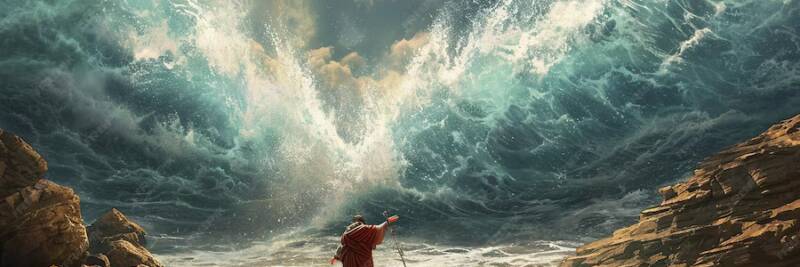 moses parting red sea art moshe splitting sea 2