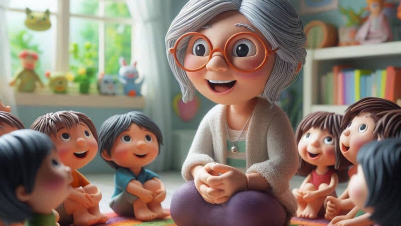 grandmas stories at kindergarten