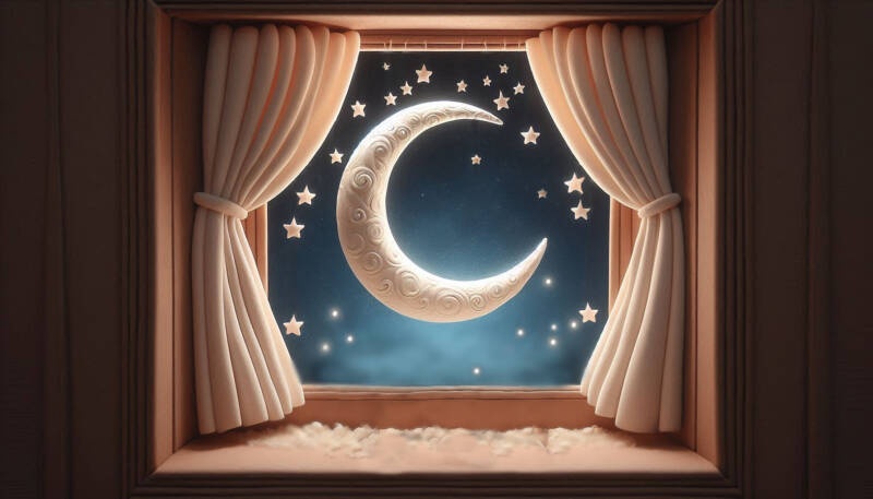 rosh chodesh new moon window at night