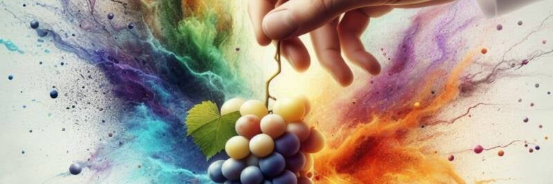 saved by a grape hand with bunch of purple grapes miracle colour burst