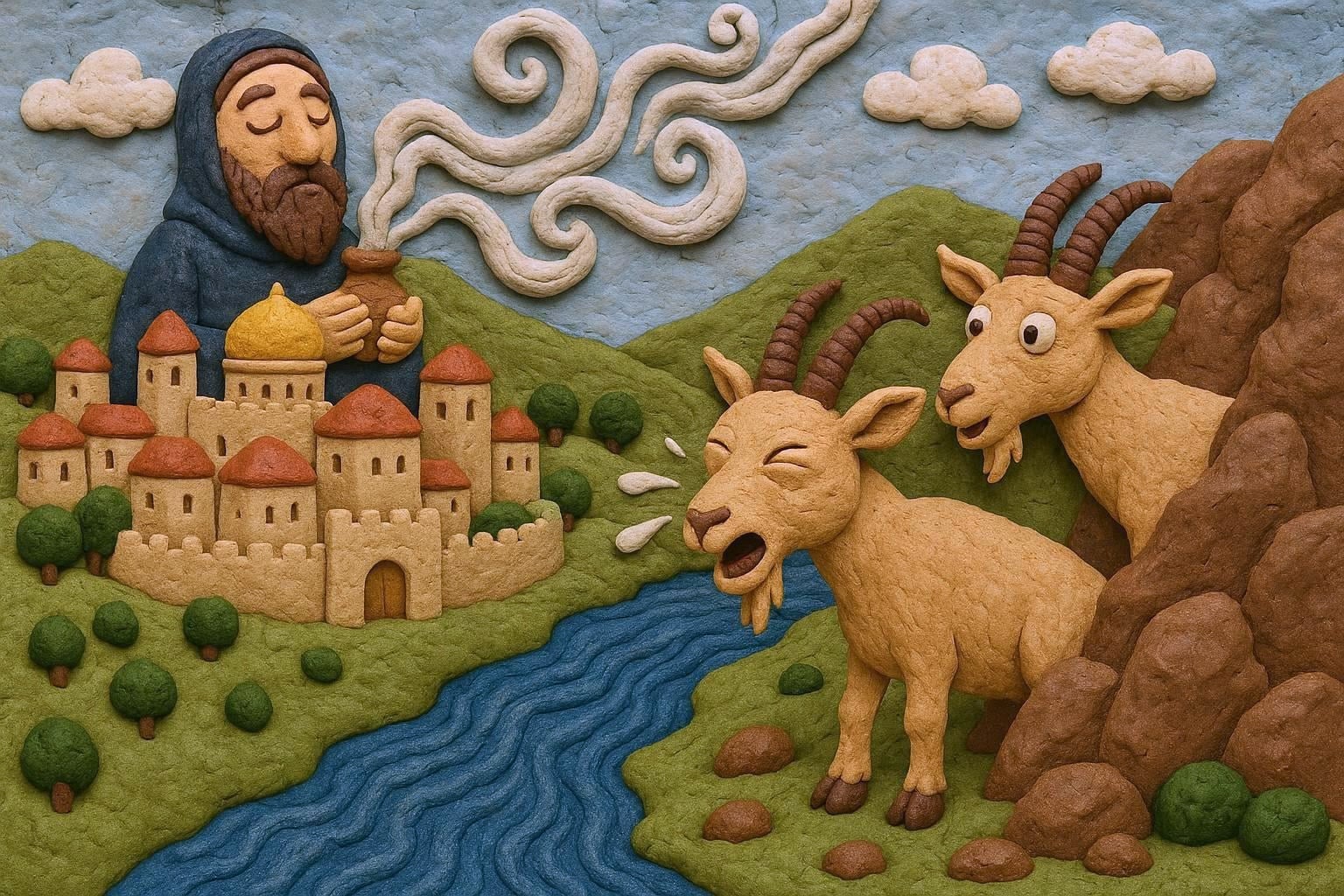 goats sneeze at the incense smell beyond jerusalem