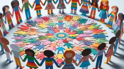 circle community of colourful paper dolls 1 1
