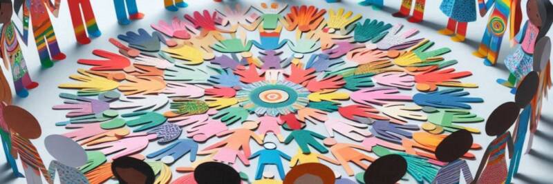 circle community of colourful paper dolls 1 1