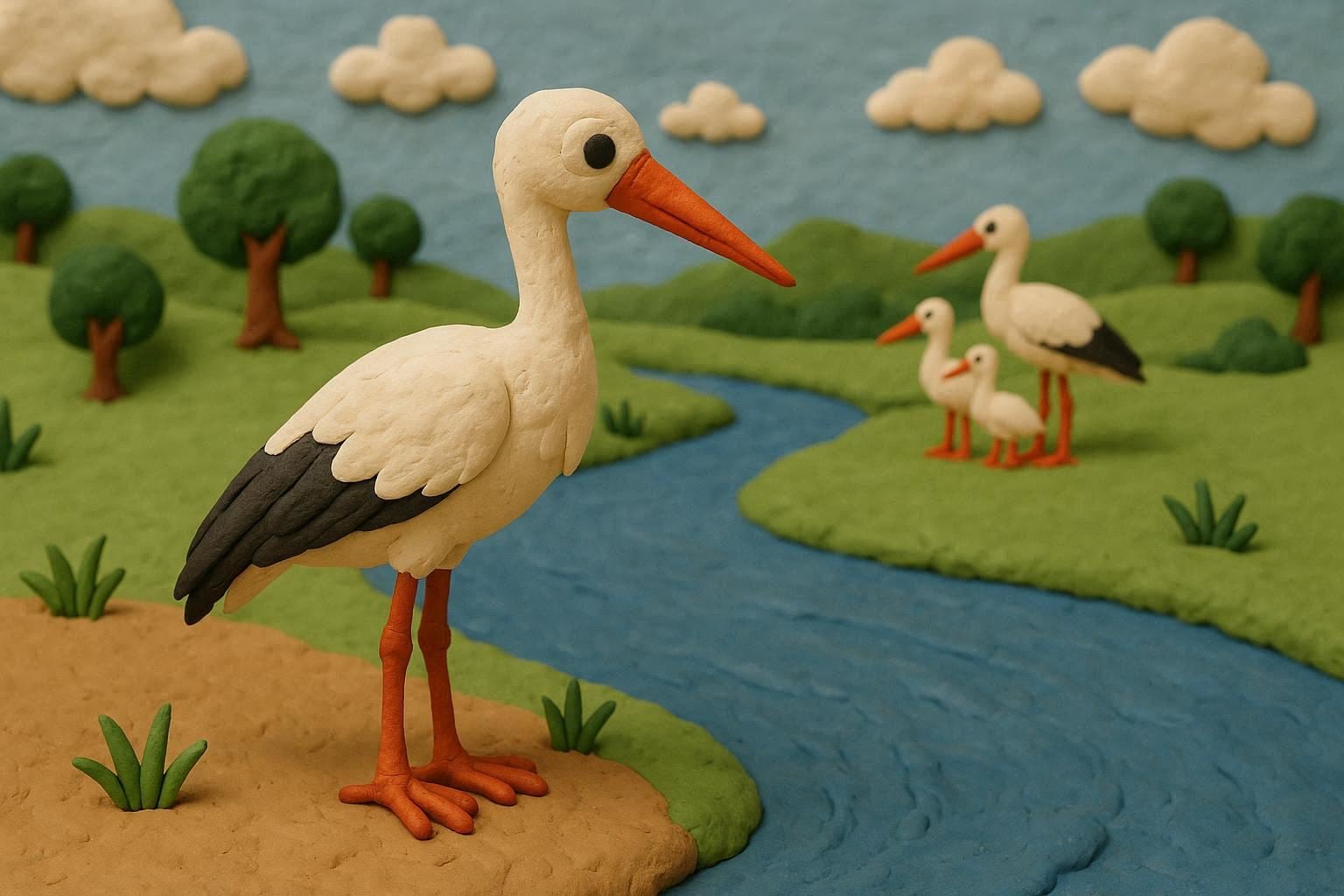 stork with compassion for other storks