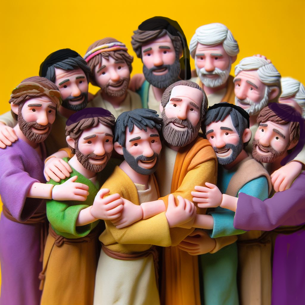 aa CLAYMATION 12 BROTHERS UNITE YOSEF AND YAAKOVS SONS YEHUDA BINYAMIN joseph etc