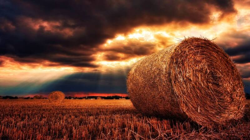 harvest journey god farm straw hay bale field