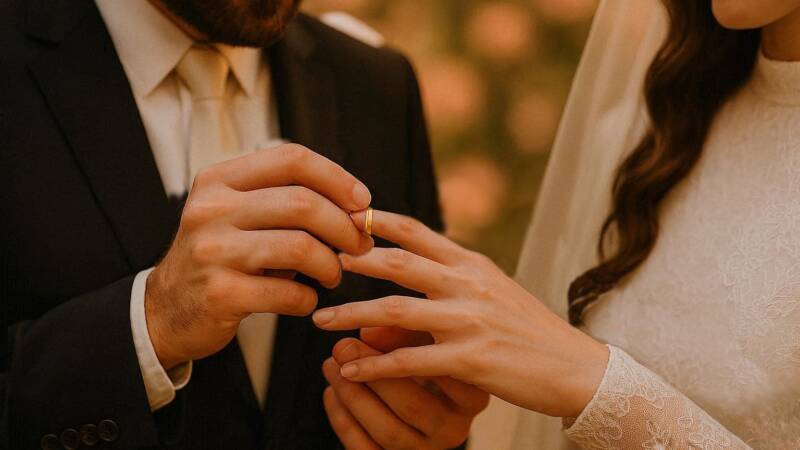 marriage wedding love hands rings groom bride chupah 1