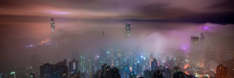 hong kong skyline cloudy hazy cityscape clouds 2517653