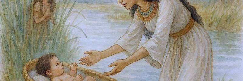 batya miriam and moshe at the river nile bible scene baby moshe adoption kindness