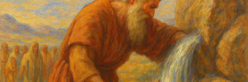 moshe strikes the rock for water springing forth moses mistake