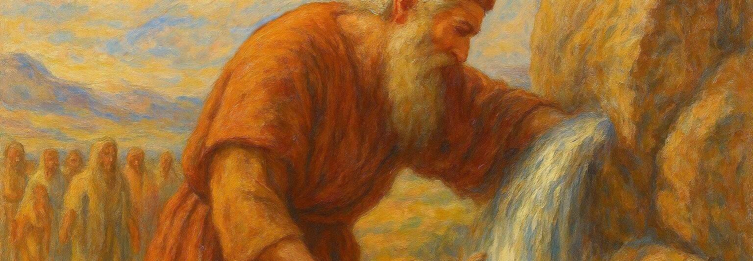 moshe strikes the rock for water springing forth moses mistake 1